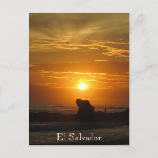 Sonnenuntergang Playa el Tunco Postkarte (Vorderseite)