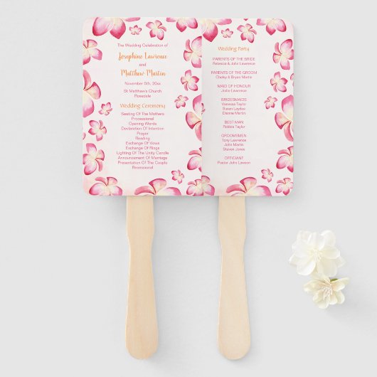 Sonnenuntergang Plumera Hochzeitsprogramme Fächer (Vorne und Hinten)