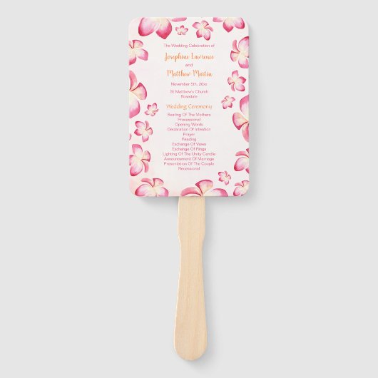 Sonnenuntergang Plumera Hochzeitsprogramme Fächer (Vorderseite)
