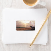 Sonnenuntergang, Plumeria Label Adressaufkleber (Insitu)