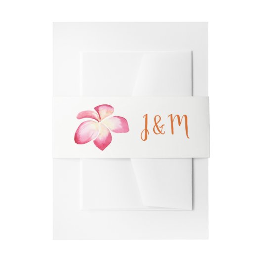 Sonnenuntergang Plumeria Wassercolor Hochzeit Einladungsbanderole (Vorderseite Beispiel)