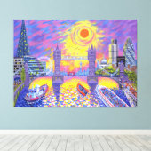 Sonnenuntergang:Pool von London 2013 Leinwanddruck (Insitu (Holzboden))