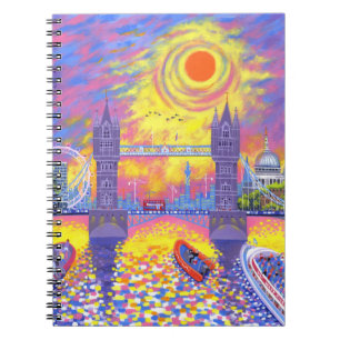 Sonnenuntergang: Pool von London 2013 Notizblock