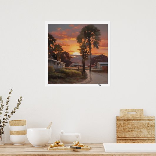 Sonnenuntergang Poster (Küche)