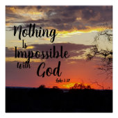 Sonnenuntergang Poster mit Gott ist nichts Unmögli (Vorderseite)