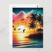 Sonnenuntergang Postkarte (Vorne/Hinten)