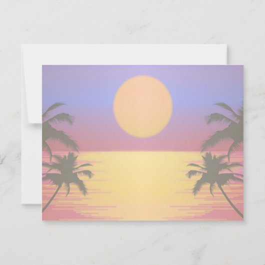 Sonnenuntergang Probe Abendessen am Strand Einladung (Rückseite)