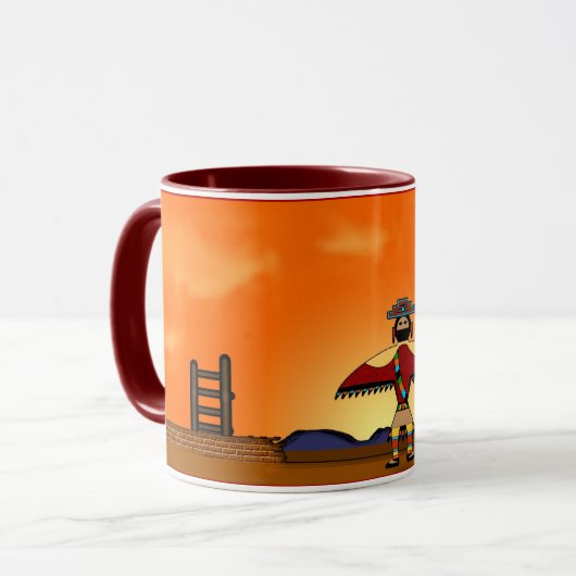 Sonnenuntergang-Pueblo Tasse (Vorderseite Links)