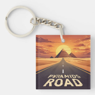 Sonnenuntergang Pyramiden Straße Ägypten Reise Kun Schlüsselanhänger