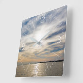 Sonnenuntergang Quadratische Wanduhr (Winkel)