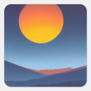 Sonnenuntergang Quadratischer Aufkleber