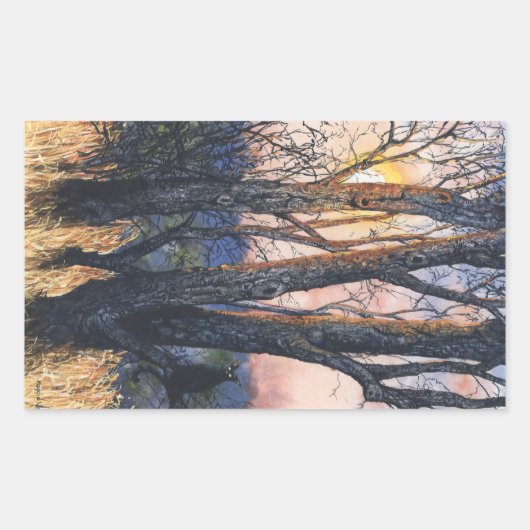 Sonnenuntergang Rechteckiger Aufkleber (Vorderseite)