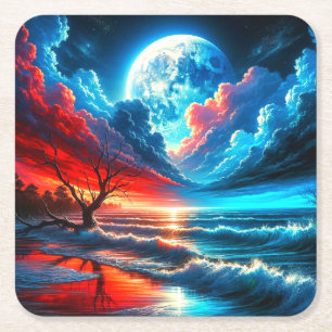 Sonnenuntergang Rechteckiger Pappuntersetzer