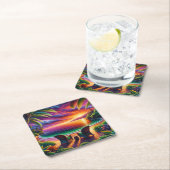 Sonnenuntergang Rechteckiger Pappuntersetzer (Vor Ort)