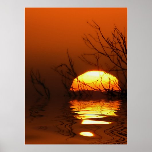 Sonnenuntergang Reflection Poster (Vorne)