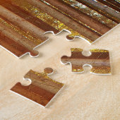 Sonnenuntergang Reflektionen Birch Woods Schwierig Puzzle (Seite)