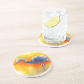 Sonnenuntergang-Reiher-Untersetzer Untersetzer (Seite)