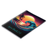 Sonnenuntergang Retro Surf Wave - Notebook Notizblock (Linke Seite)