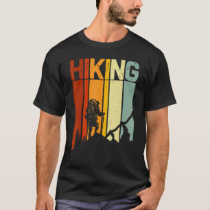 Sonnenuntergang Retro Vintage Natur Wandern T-Shirt