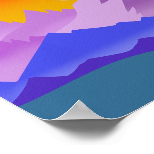 Sonnenuntergang Rocky Mountain Landschaft Illustra Poster (Ecke)