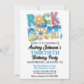 Sonnenuntergang Rodelbahn auf dem Boot Geburtstag Einladung (Vorderseite)