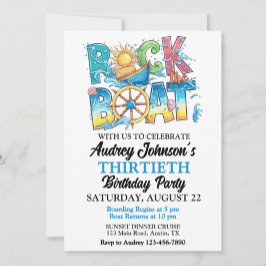Sonnenuntergang Rodelbahn auf dem Boot Geburtstag Einladung