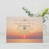 Sonnenuntergang Romantische moderne Verlobungsfeie Einladung (Stehend Vorderseite)