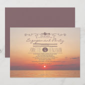 Sonnenuntergang Romantische moderne Verlobungsfeie Einladung (Vorne/Hinten)