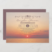 Sonnenuntergang Romantische Paare Dusche Einladung (Vorne/Hinten)