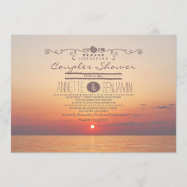 Sonnenuntergang Romantische Paare Dusche Einladung