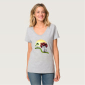 Sonnenuntergang Romantisches Basic V-Ausschnitt T- T-Shirt (Vorderseite Vollansicht)
