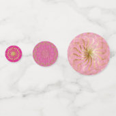 Sonnenuntergang Rosa und Gold Konfetti (Rückseiten)