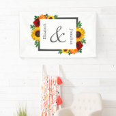 Sonnenuntergang Rose Blumenblume Hochzeit Banner (Insitu)