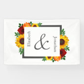 Sonnenuntergang Rose Blumenblume Hochzeit Banner (Horizontal)