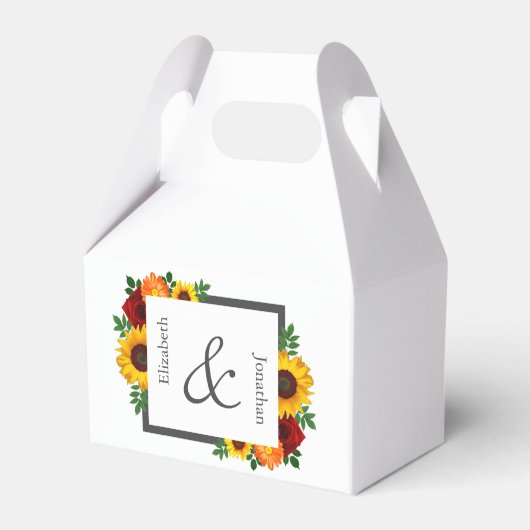 Sonnenuntergang Rose Blumenblume Hochzeit Geschenkschachtel (Vorderseite)