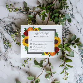 Sonnenuntergang Rose Blumenblume Hochzeit RSVP Karte