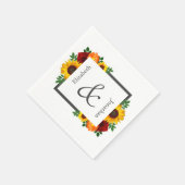 Sonnenuntergang Rose Blumenblume Hochzeit Serviette (Ecke)