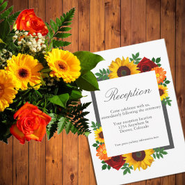 Sonnenuntergang Rose Blumenblume Hochzeitsempfang Begleitkarte