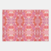 Sonnenuntergang Rose Blumenwackelpapier Geschenkpapier Set (Vorderseite)