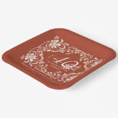 Sonnenuntergang Rotes Shabby Chic 40 Jubiläumsschi Pappteller (Gewinkelt)