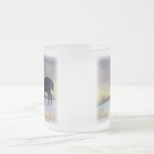 Sonnenuntergang-Rotwild-Entwurf Mattglastasse (Mittel)