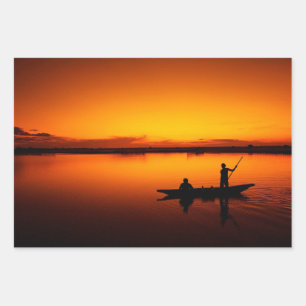 Sonnenuntergang, Ruderboot Silhouette-16497 Geschenkpapier Set