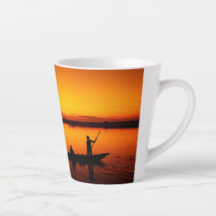 Sonnenuntergang, Ruderboot Silhouette-16497 Milchtasse