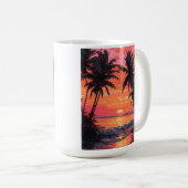Sonnenuntergang Ruhe Strand Szene Kaffeetasse (VorderseiteRechts)