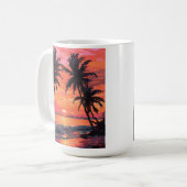 Sonnenuntergang Ruhe Strand Szene Kaffeetasse (Vorderseite Links)