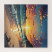 Sonnenuntergang Ruhe Strand Szene Puzzle (Horizontal)