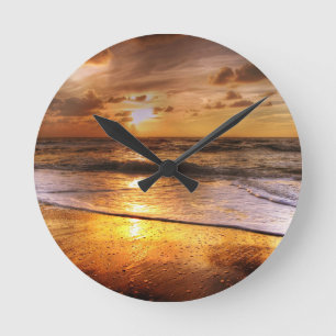 Sonnenuntergang Runde Wanduhr