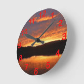 Sonnenuntergang Runde Wanduhr (Winkel)