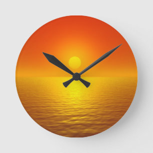 Sonnenuntergang Runde Wanduhr