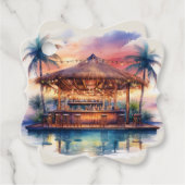 Sonnenuntergang Rustic Beach Bar Wedding Geschenkanhänger (Vorderseite)